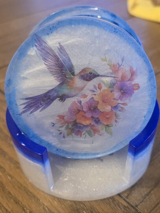 Other - Coasters...Hummingbird Floral Decorative Coaster Set